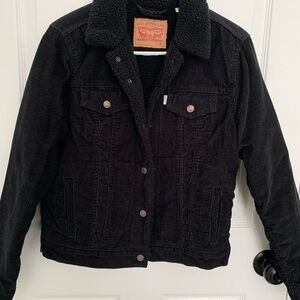 Levi's Black Sherpa-Lined Jacket